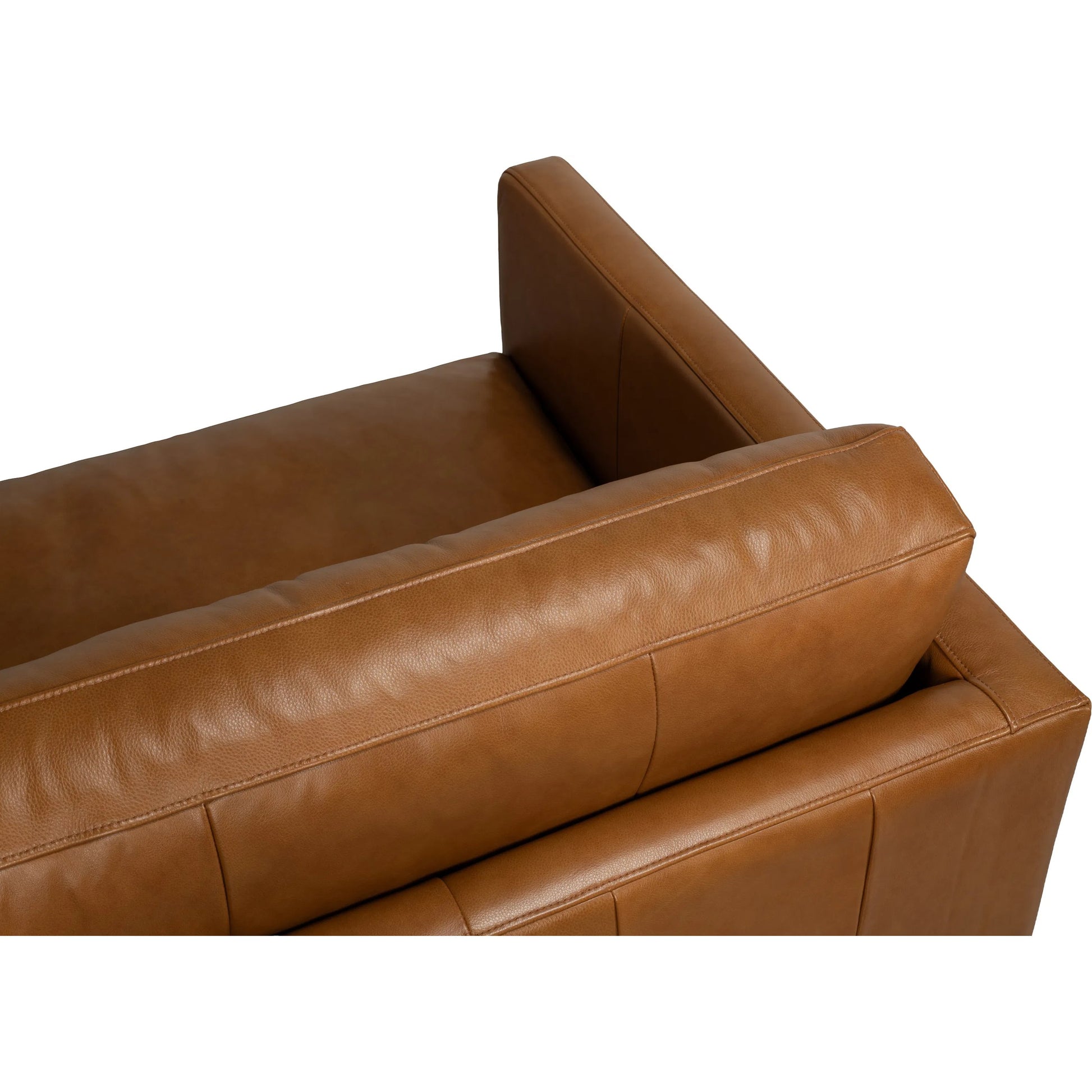Grant Tuxedo Sofa by Sarreid Ltd. in brown and top grain leather, caramel leather. Made from unique in a unique style.