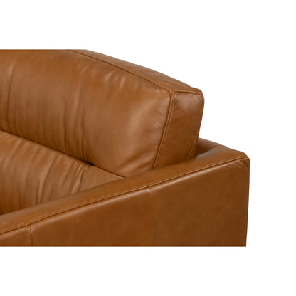Grant Tuxedo Sofa by Sarreid Ltd. in brown and top grain leather, caramel leather. Made from unique in a unique style.