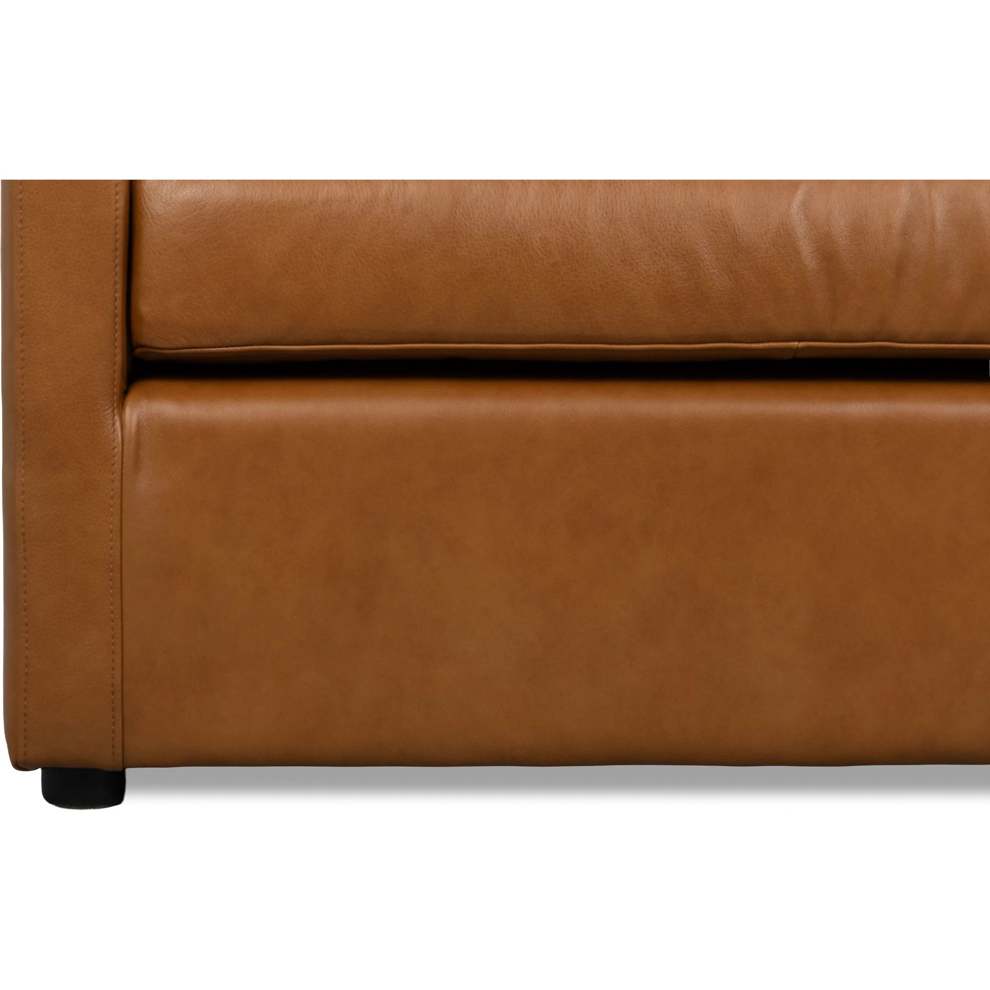 Grant Tuxedo Sofa by Sarreid Ltd. in brown and top grain leather, caramel leather. Made from unique in a unique style.