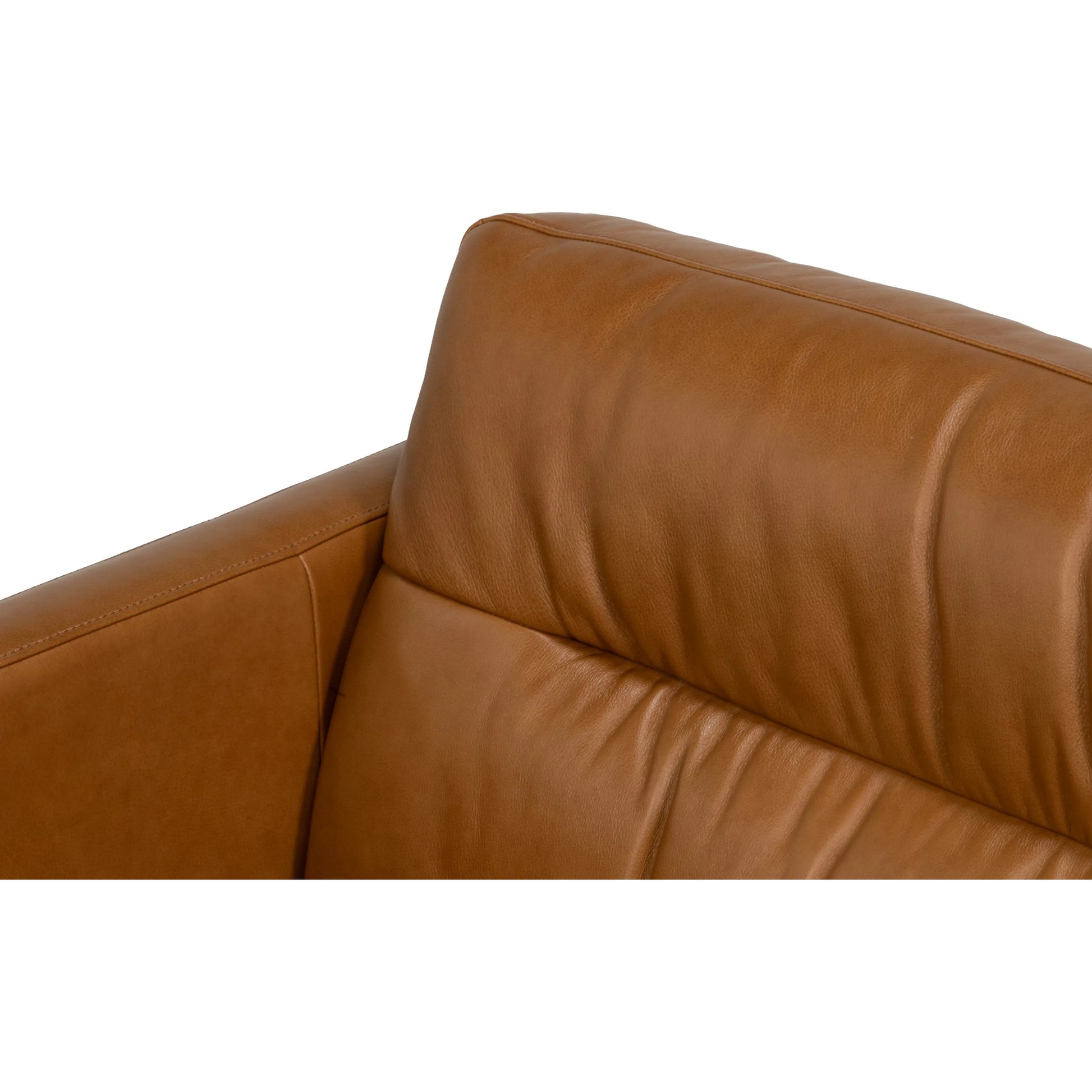 Grant Tuxedo Sofa by Sarreid Ltd. in brown and top grain leather, caramel leather. Made from unique in a unique style.