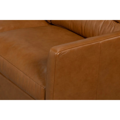 Grant Tuxedo Sofa by Sarreid Ltd. in brown and top grain leather, caramel leather. Made from unique in a unique style.