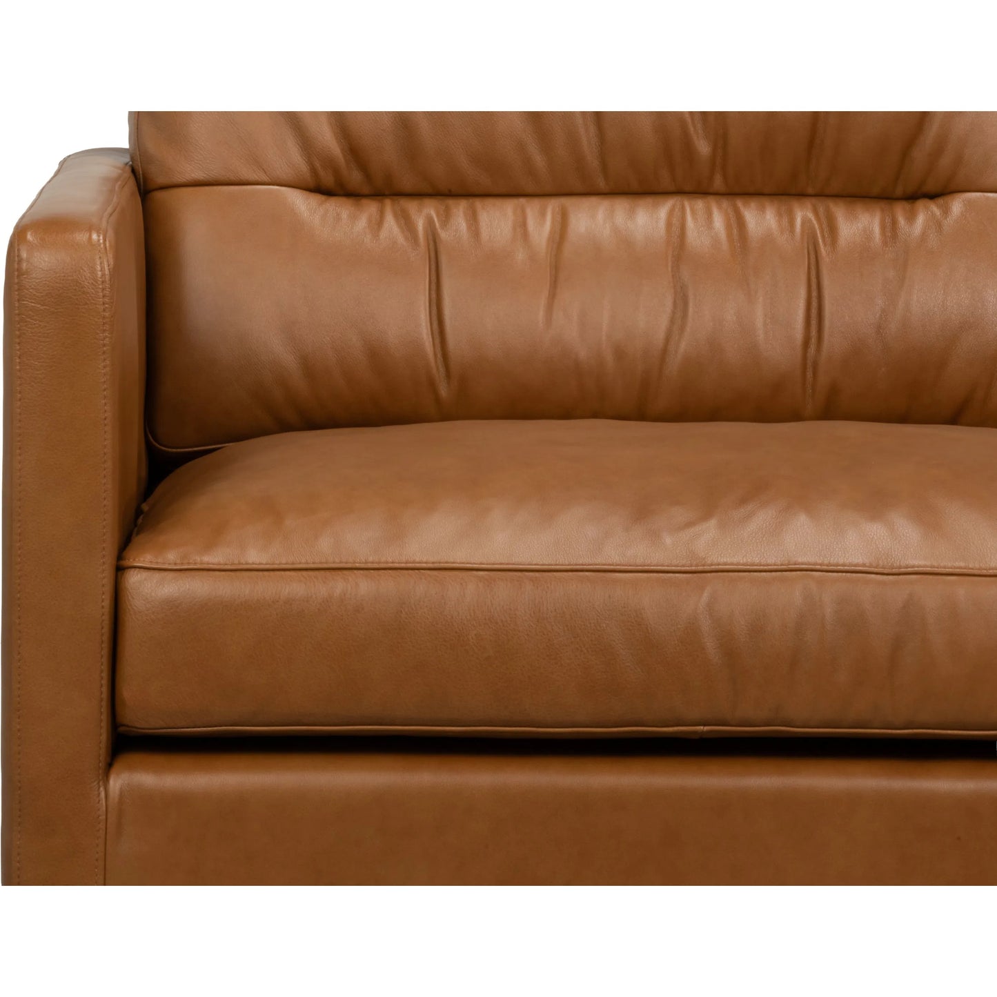 009 SI-2635428 | Additional Silo | Grant Tuxedo Sofa by Sarreid Ltd. in brown and top grain leather, caramel leather. Made from unique in a unique style.