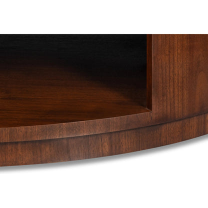 Vero Cocktail Table by Sarreid Ltd. in walnut. Made from dark walnut in a unique style.