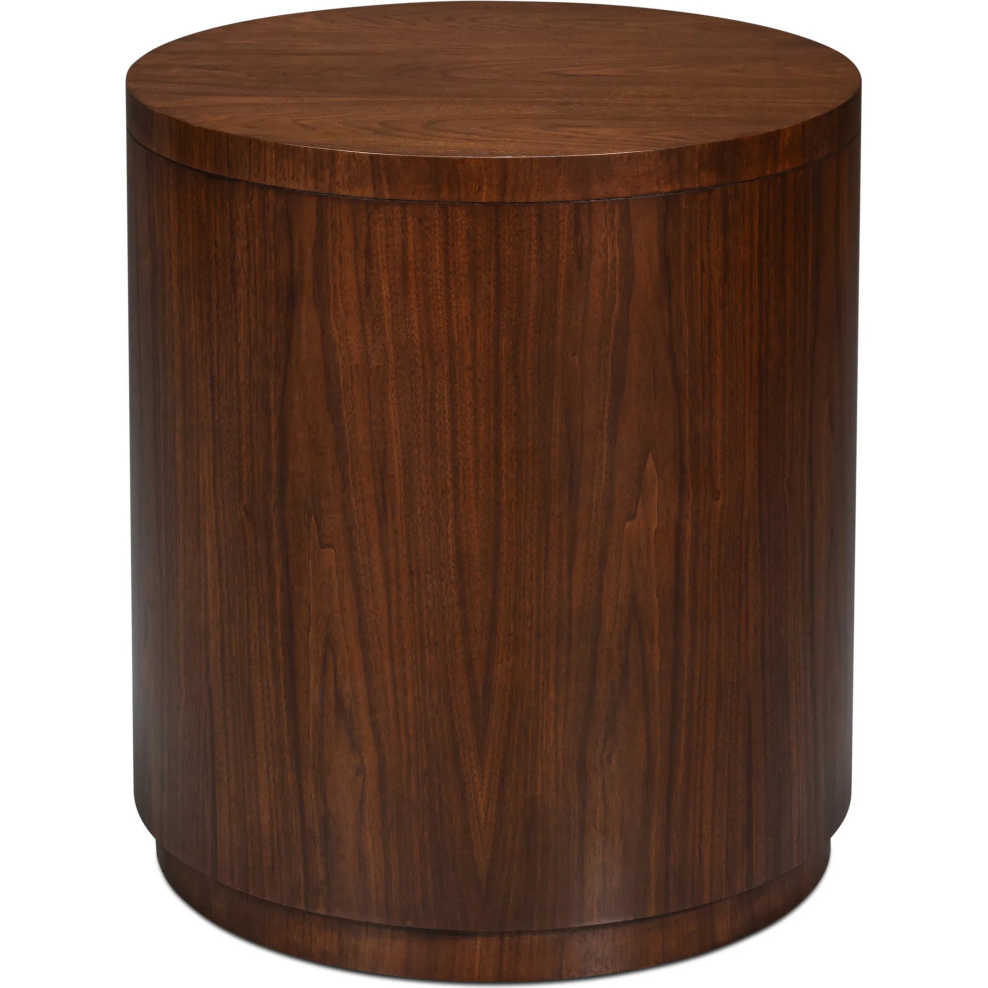 Vero Side Table by Sarreid Ltd. in walnut. Made from dark walnut in a unique style.
