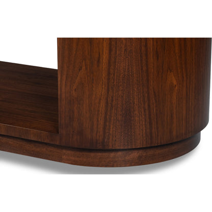 Vero Console Table by Sarreid Ltd. in walnut. Made from dark walnut in a unique style.