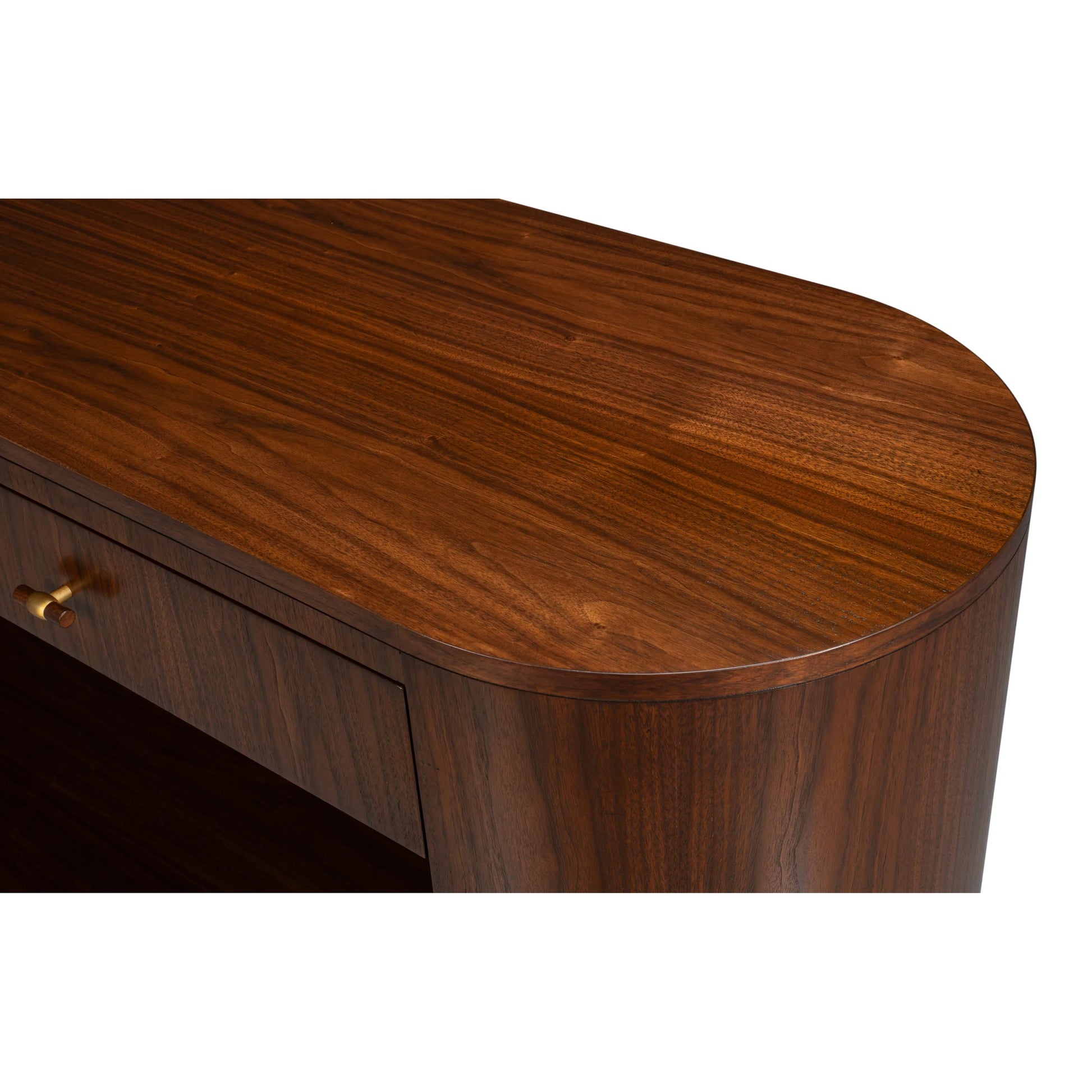 Vero Console Table by Sarreid Ltd. in walnut. Made from dark walnut in a unique style.