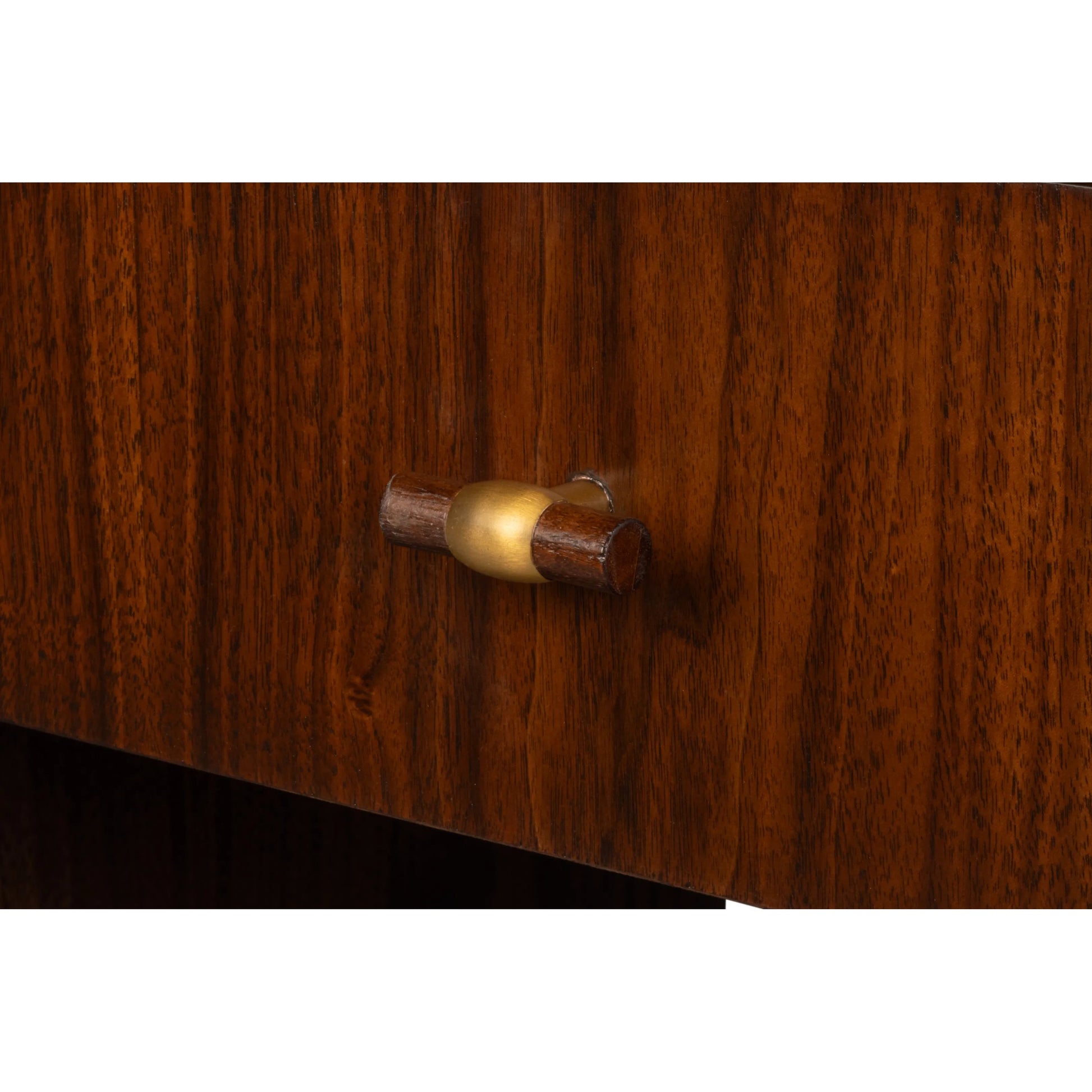Vero Console Table by Sarreid Ltd. in walnut. Made from dark walnut in a unique style.