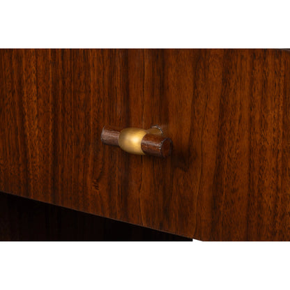 Vero Console Table by Sarreid Ltd. in walnut. Made from dark walnut in a unique style.