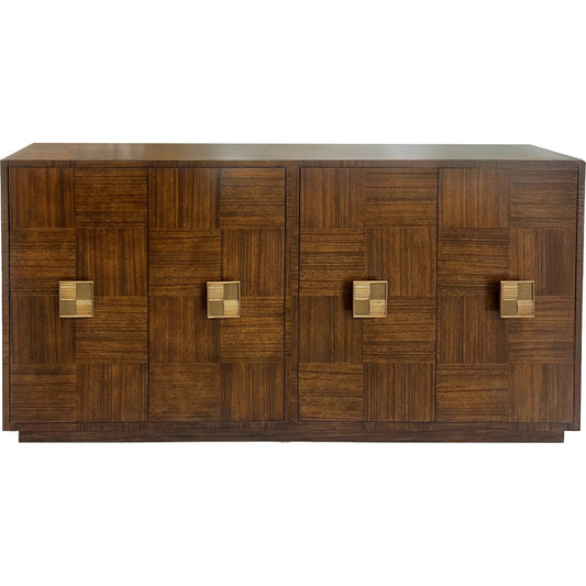 Parquet Sideboard by Sarreid Ltd. in paldao veneer. Made from unique in a modern style.