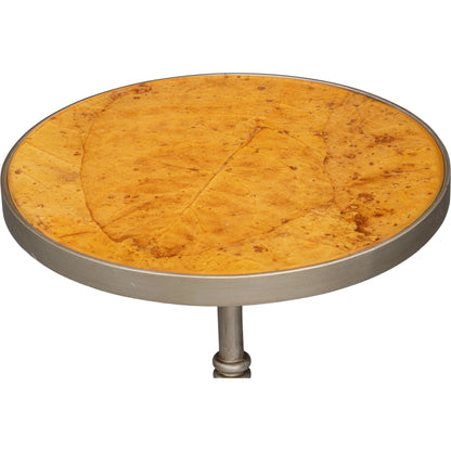 Carolina Leaf Table by Sarreid Ltd. in brown. Made from casted aluminum in a traditional style.