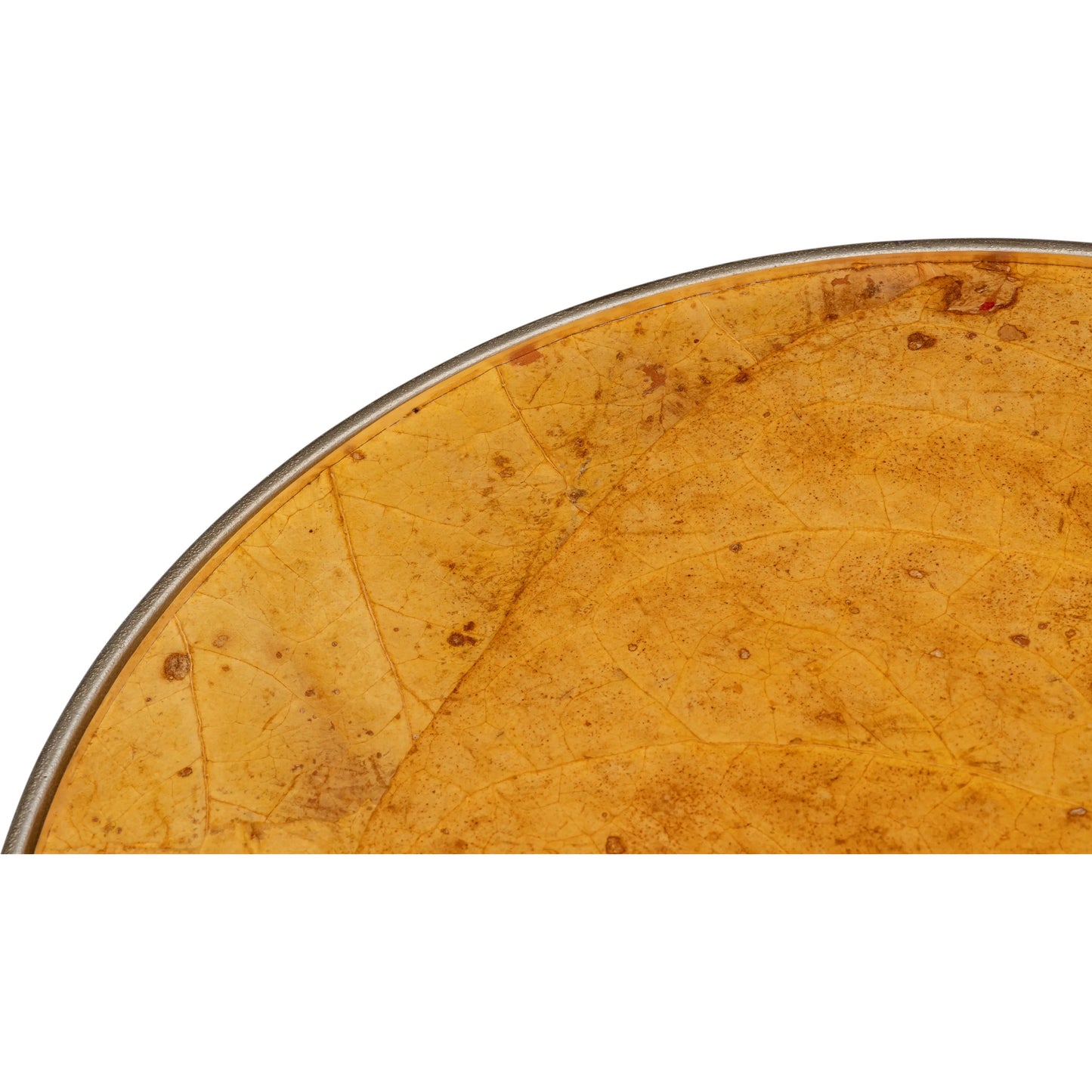 006 SI-2473333 | Closeup | Carolina Leaf Table by Sarreid Ltd. in brown. Made from casted aluminum in a traditional style.