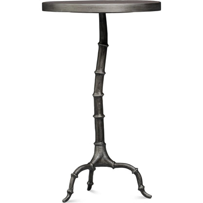 Brightleaf Table by Sarreid Ltd. in brown, pewter. Made from casted aluminum in a traditional style.