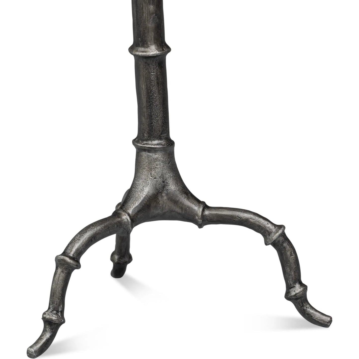 002 SI-2473327 | Closeup | Brightleaf Table by Sarreid Ltd. in brown, pewter. Made from casted aluminum in a traditional style.