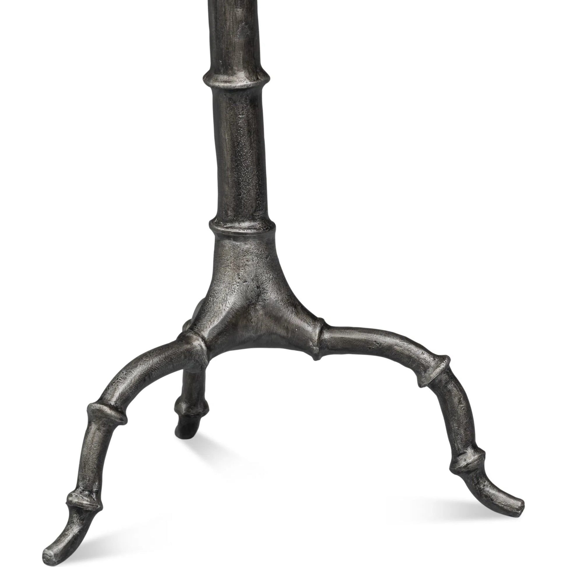 Brightleaf Table by Sarreid Ltd. in brown, pewter. Made from casted aluminum in a traditional style.