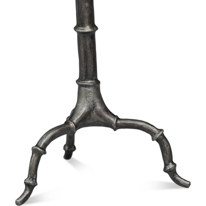 Brightleaf Table by Sarreid Ltd. in brown, pewter. Made from casted aluminum in a traditional style.