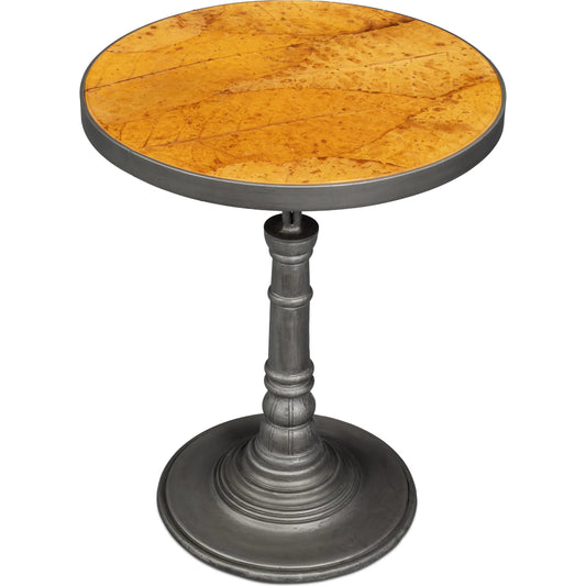 Banner House Table by Sarreid Ltd. in brown. Made from casted aluminum in a traditional style.