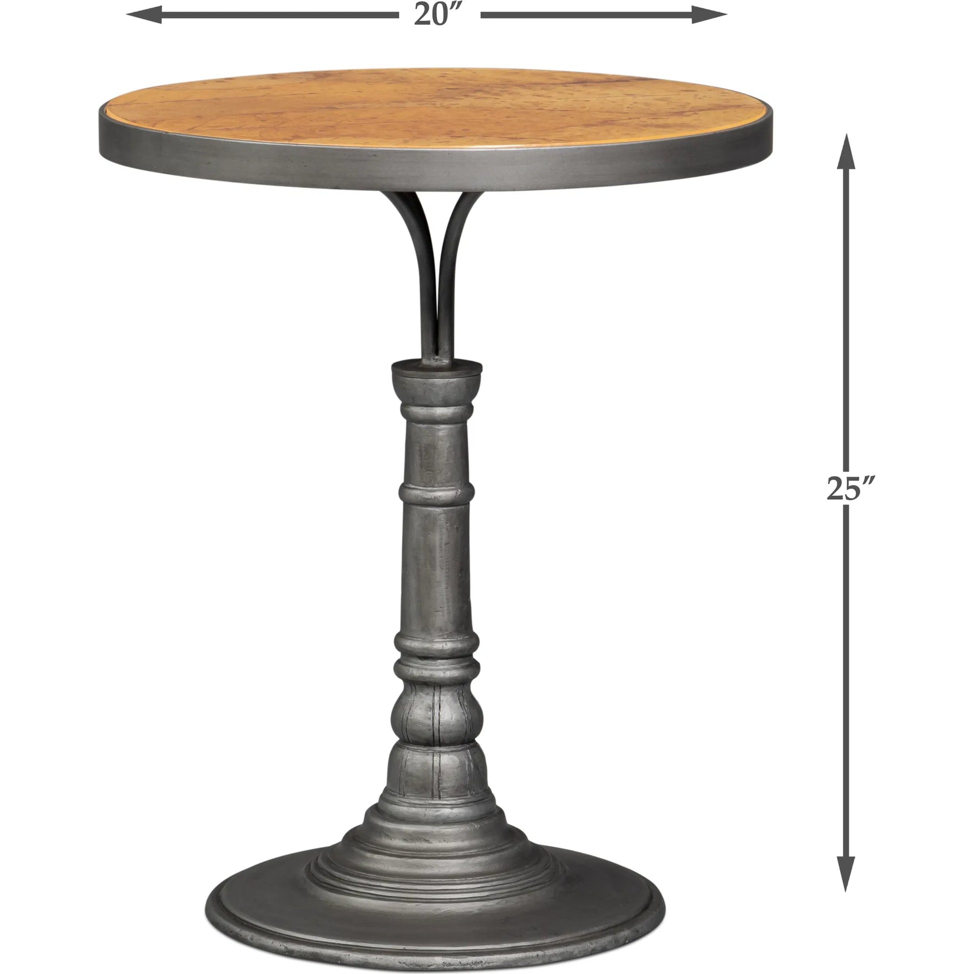 Banner House Table by Sarreid Ltd. in brown. Made from casted aluminum in a traditional style.