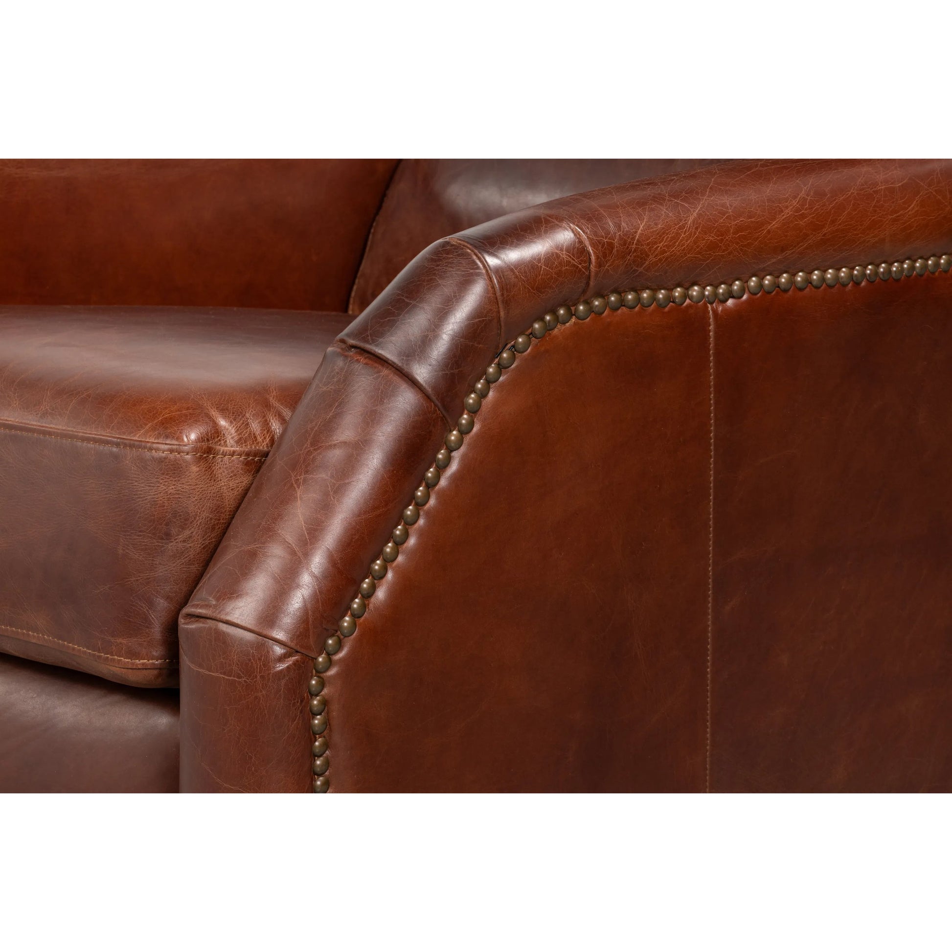 Ashford Leather Recliner by Sarreid Ltd. in newark brown. Made from newark brown, cow leather, rubber wood in a traditional style.