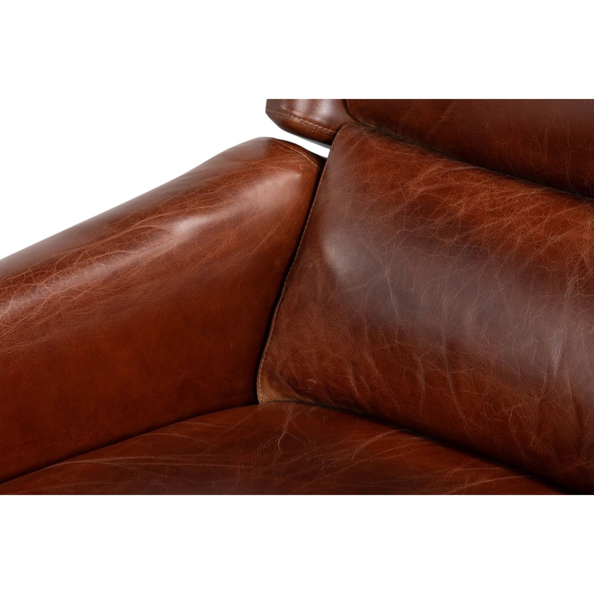 Ashford Leather Recliner by Sarreid Ltd. in newark brown. Made from newark brown, cow leather, rubber wood in a traditional style.