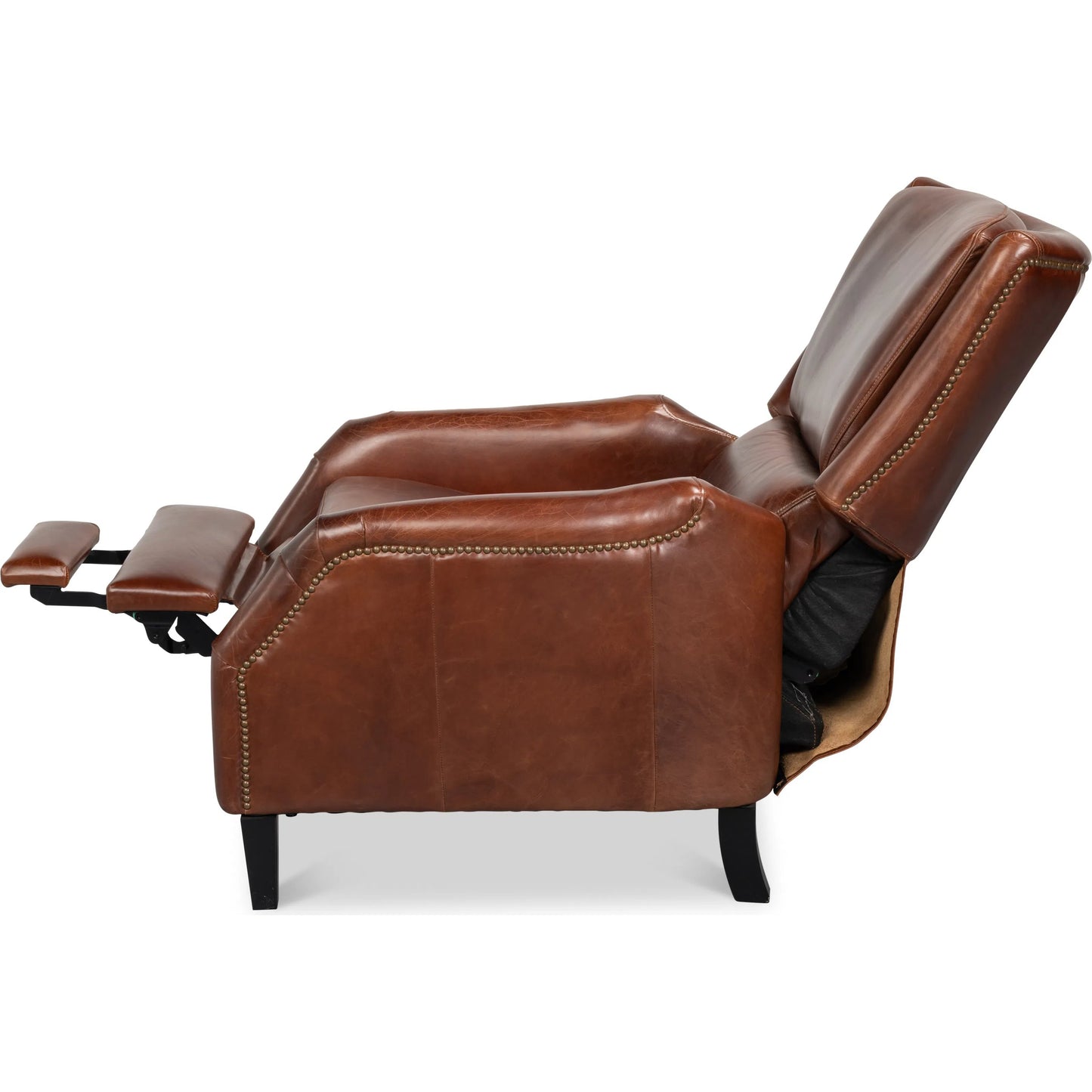 009 SI-2473323 | Additional Silo | Ashford Leather Recliner by Sarreid Ltd. in newark brown. Made from newark brown, cow leather, rubber wood in a traditional style.
