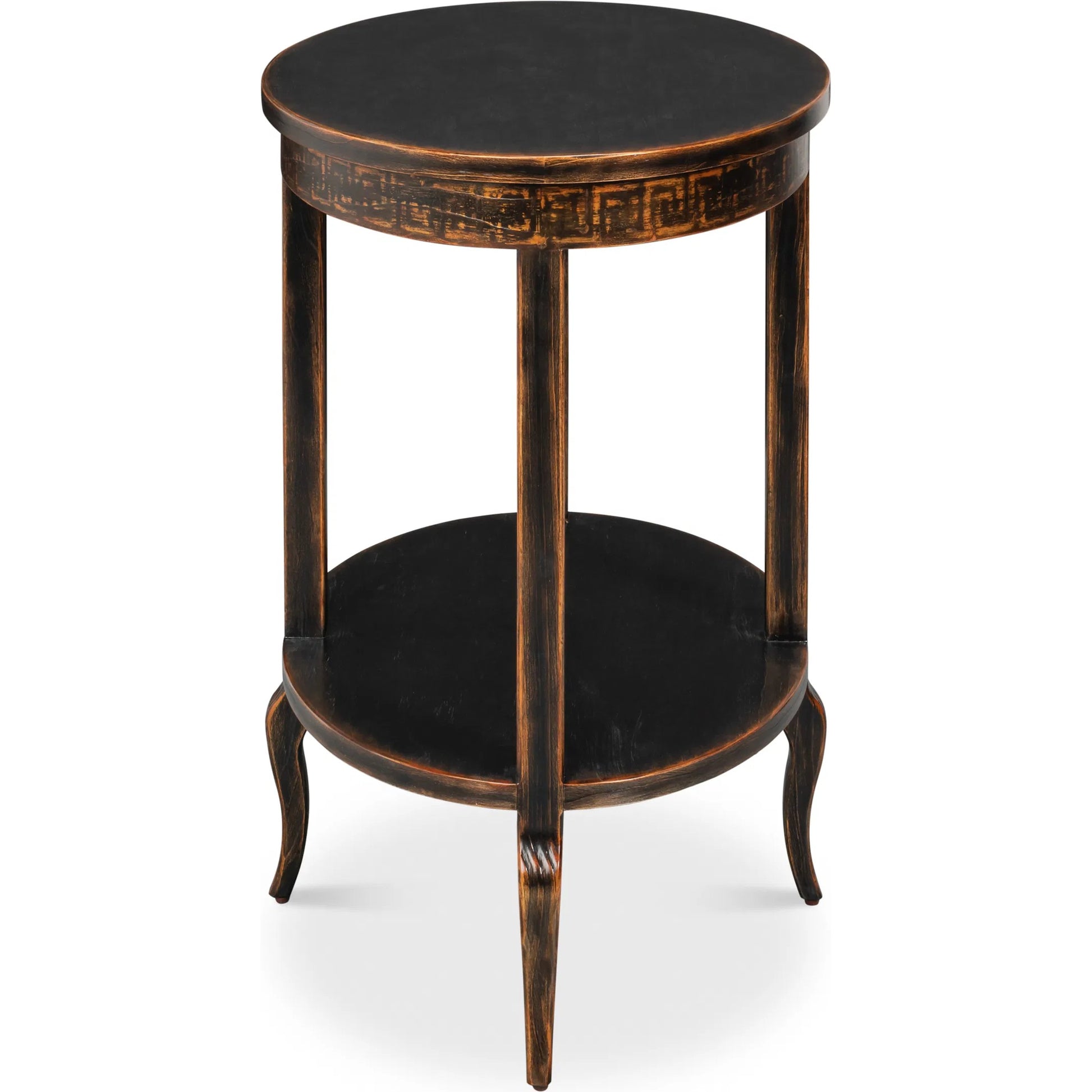 Golden Rim Side Table by Sarreid Ltd. in black and antique gold accents. Made from unique in a unique style.