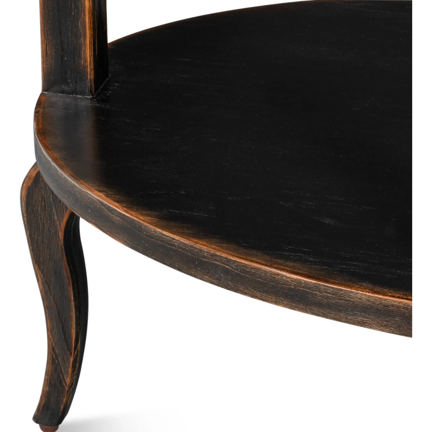 002 SI-2531060 | Closeup | Golden Rim Side Table by Sarreid Ltd. in black and antique gold accents. Made from unique in a unique style.