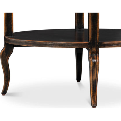 Golden Rim Side Table by Sarreid Ltd. in black and antique gold accents. Made from unique in a unique style.