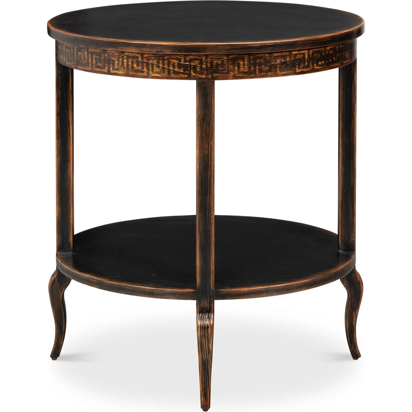 005 SI-2531060 | Additional Silo | Golden Rim Side Table by Sarreid Ltd. in black and antique gold accents. Made from unique in a unique style.