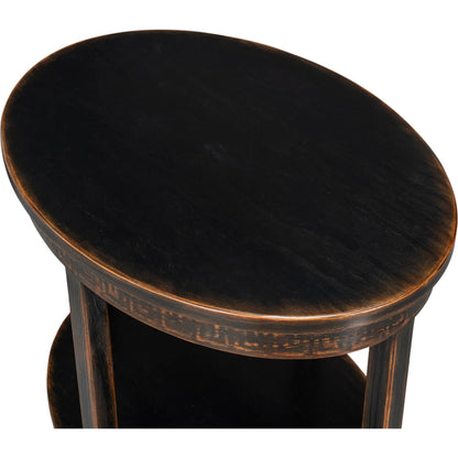 Golden Rim Side Table by Sarreid Ltd. in black and antique gold accents. Made from unique in a unique style.