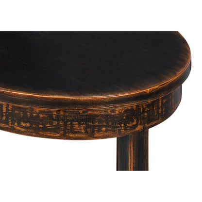 Golden Rim Side Table by Sarreid Ltd. in black and antique gold accents. Made from unique in a unique style.