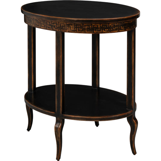Golden Rim Side Table by Sarreid Ltd. in black and antique gold accents. Made from unique in a unique style.