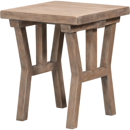 Farmhouse Side Table by Sarreid Ltd. in natural and solid hardwood core. Made from unique in a unique style.