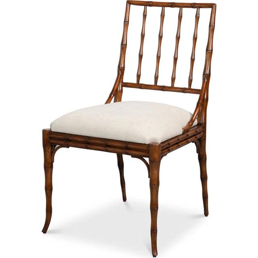 Elora Chair (Set of 2) by Sarreid Ltd. in cream, palladio. Made from ash wood, danny chenille in a traditional style.