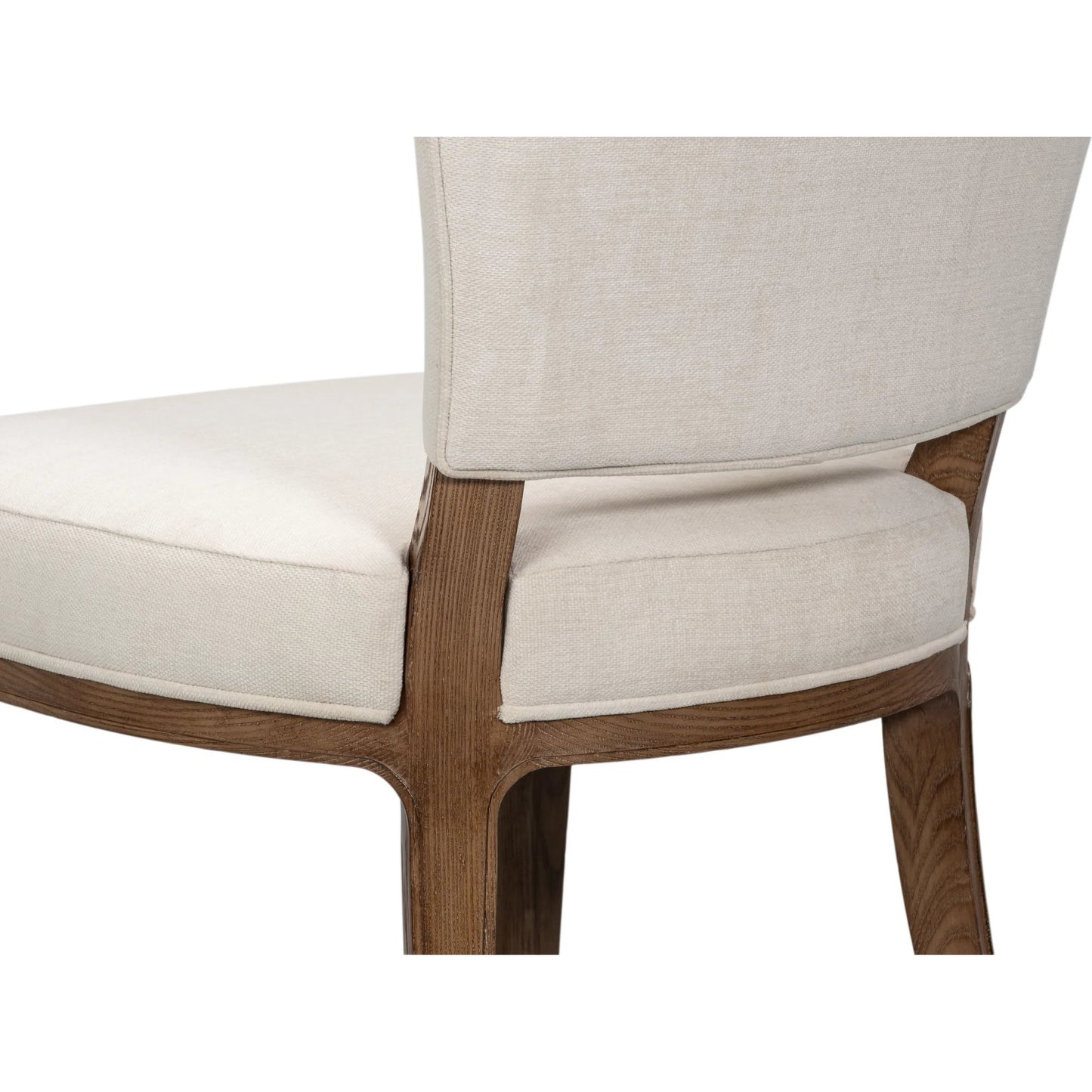 009 SI-2473332 | Closeup | Caro Chair (Set of 2) by Sarreid Ltd. in light mink, cream. Made from ash wood, chenille performance fabric in a transitional style.