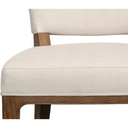 Caro Chair (Set of 2) by Sarreid Ltd. in light mink, cream. Made from ash wood, chenille performance fabric in a transitional style.