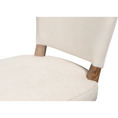 Caro Chair (Set of 2) by Sarreid Ltd. in light mink, cream. Made from ash wood, chenille performance fabric in a transitional style.