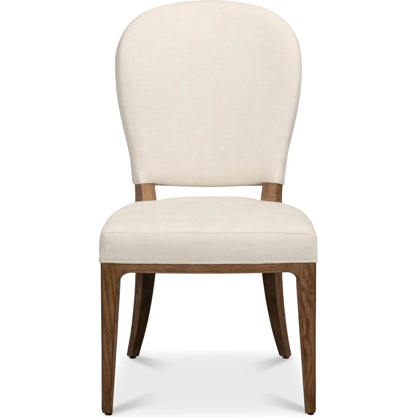 002 SI-2473332 | Additional Silo | Caro Chair (Set of 2) by Sarreid Ltd. in light mink, cream. Made from ash wood, chenille performance fabric in a transitional style.