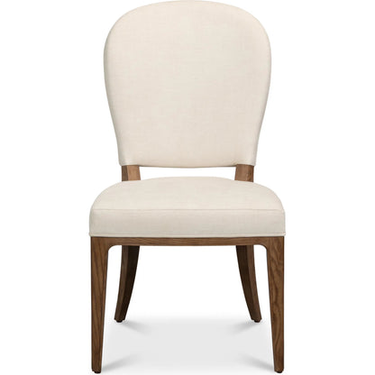 Caro Chair (Set of 2) by Sarreid Ltd. in light mink, cream. Made from ash wood, chenille performance fabric in a transitional style.
