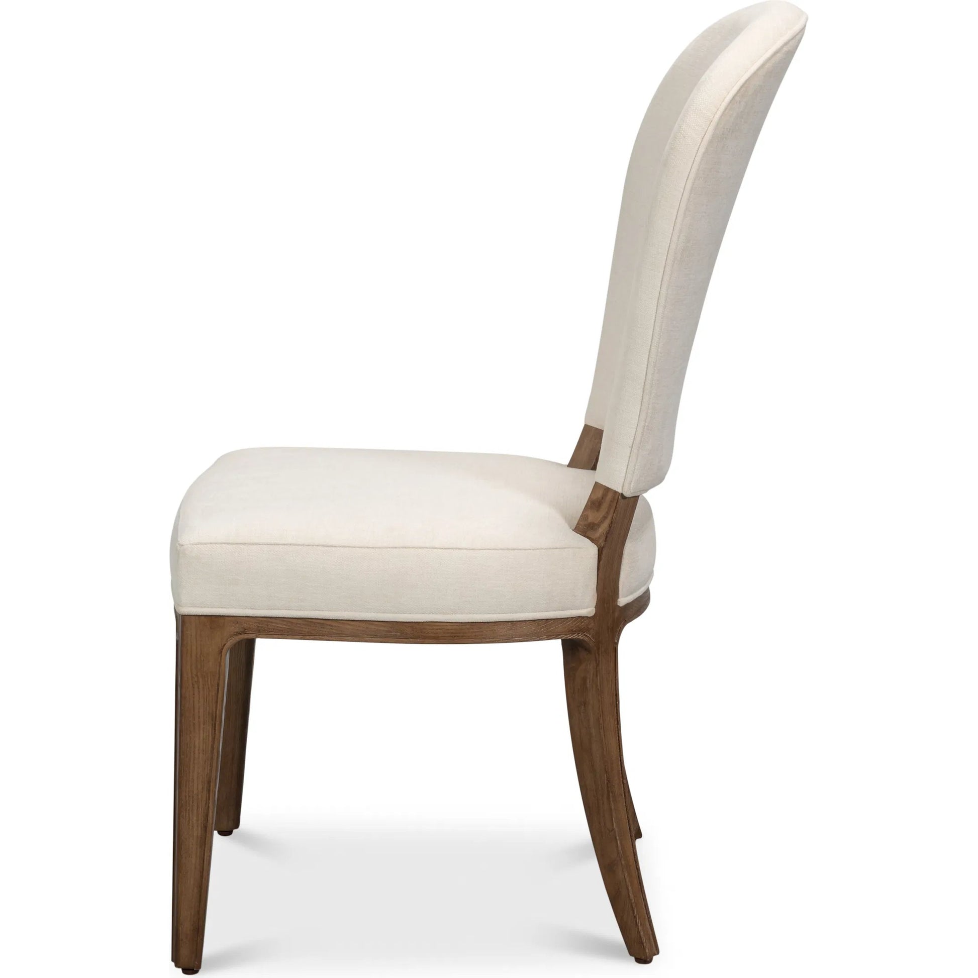 Caro Chair (Set of 2) by Sarreid Ltd. in light mink, cream. Made from ash wood, chenille performance fabric in a transitional style.