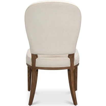 Caro Chair (Set of 2) by Sarreid Ltd. in light mink, cream. Made from ash wood, chenille performance fabric in a transitional style.