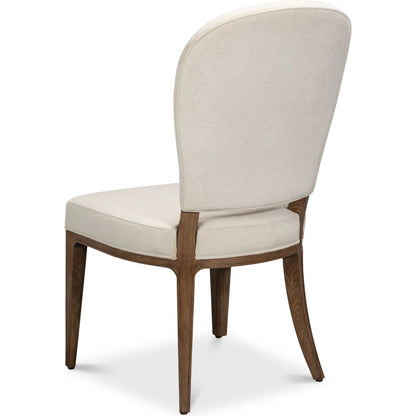 Caro Chair (Set of 2) by Sarreid Ltd. in light mink, cream. Made from ash wood, chenille performance fabric in a transitional style.