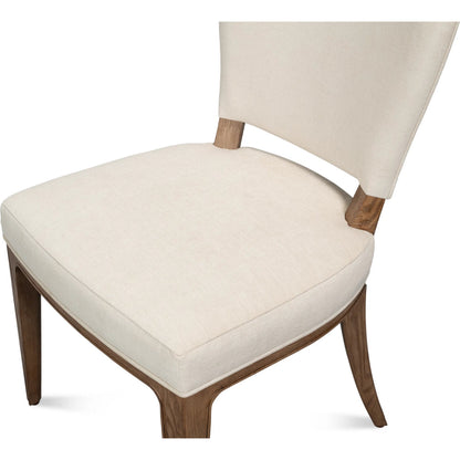 Caro Chair (Set of 2) by Sarreid Ltd. in light mink, cream. Made from ash wood, chenille performance fabric in a transitional style.