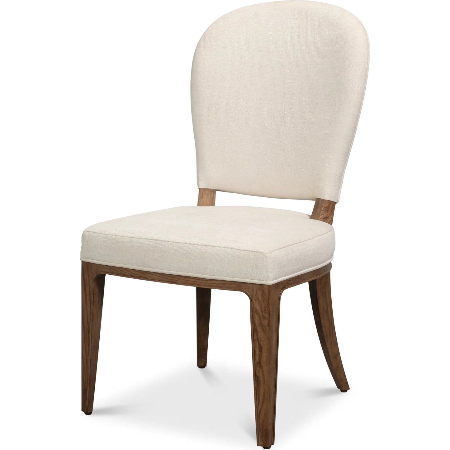001 SI-2473332 | Primary Silo | Caro Chair (Set of 2) by Sarreid Ltd. in light mink, cream. Made from ash wood, chenille performance fabric in a transitional style.