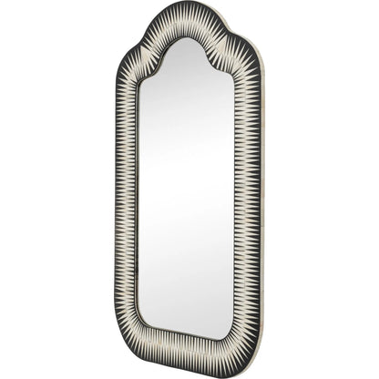 Meridian Bone Inlay Mirror by Sarreid Ltd. in arched bone inlay frame. Made from unique in a unique style.