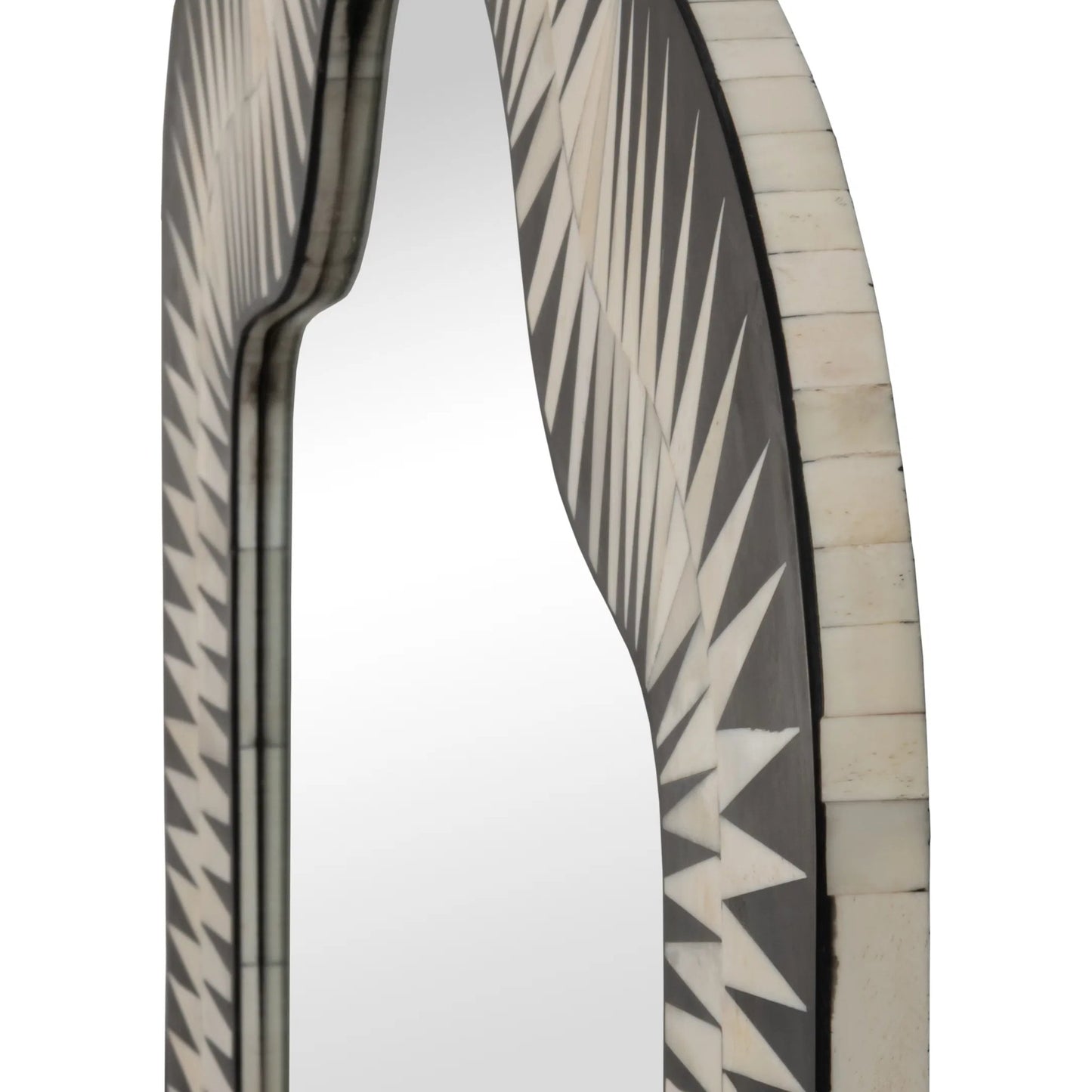 004 SI-2635431 | Additional Silo | Meridian Bone Inlay Mirror by Sarreid Ltd. in arched bone inlay frame. Made from unique in a unique style.