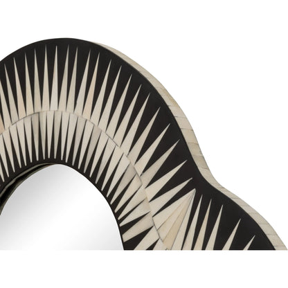 Meridian Bone Inlay Mirror by Sarreid Ltd. in arched bone inlay frame. Made from unique in a unique style.