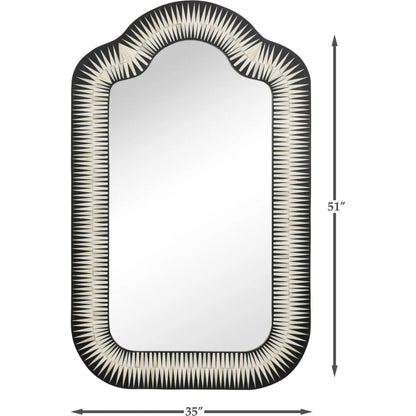 Meridian Bone Inlay Mirror by Sarreid Ltd. in arched bone inlay frame. Made from unique in a unique style.