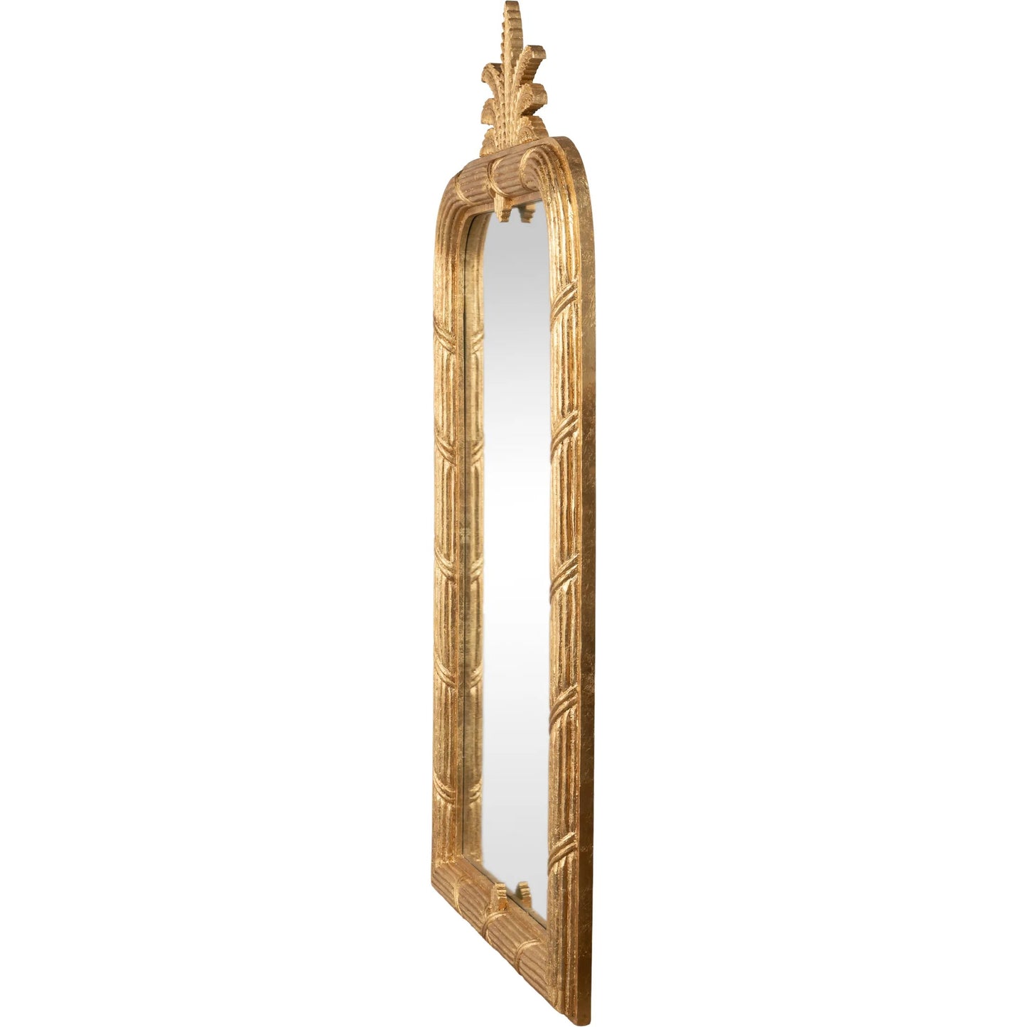 002 SI-2635427 | Additional Silo | Gilded Pineapple Crest Mirror by Sarreid Ltd. in brown and gold leaf. Made from unique in a unique style.