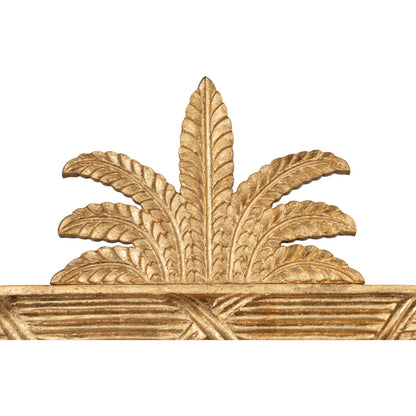 Gilded Pineapple Crest Mirror by Sarreid Ltd. in brown and gold leaf. Made from unique in a unique style.
