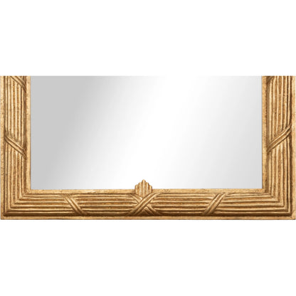 Gilded Pineapple Crest Mirror by Sarreid Ltd. in brown and gold leaf. Made from unique in a unique style.